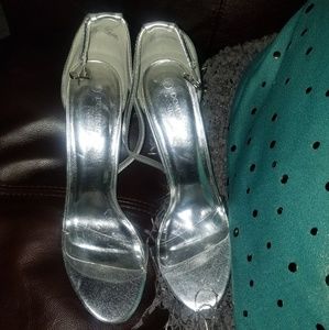 Cute clear heel shoes